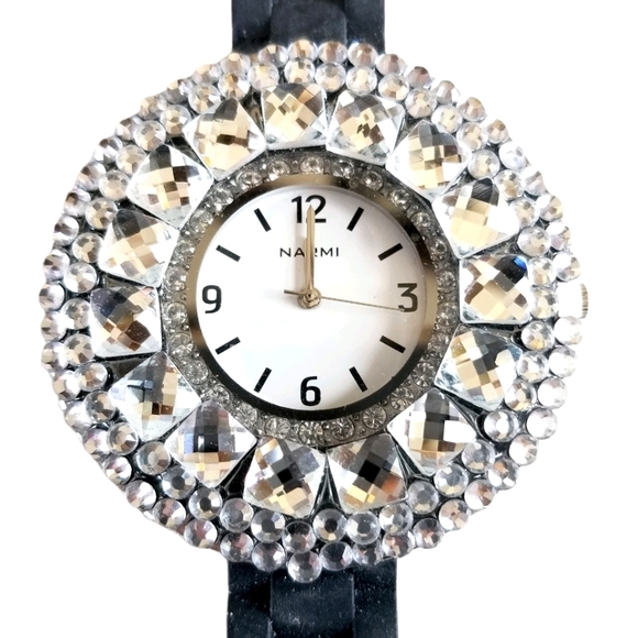 Narmi Crystal Rhinestone Silicone Band Watch - Picture 4 of 12